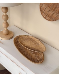 Bandeja madera natural ovalada