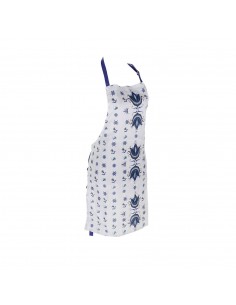 Delantal algodón floral azul 2