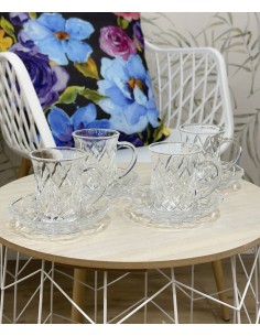 Set 4 tazas vidrio con...