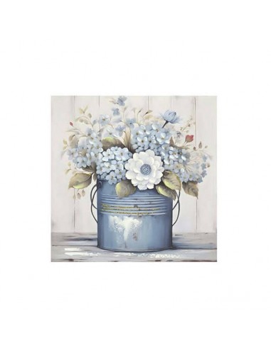 Cuadro lienzo cubo con flores 50x50cm