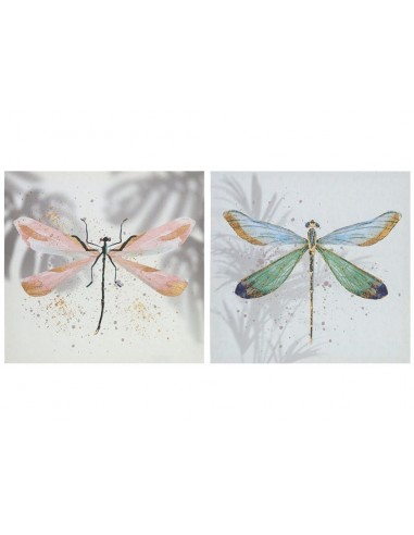 Cuadro lienzo 40x40cm Libélula