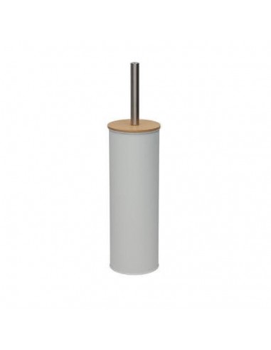 Escobillero metal blanco bambú mango...