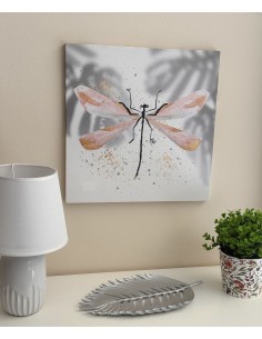 Cuadro lienzo 40x40cm Libélula