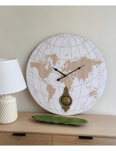 Reloj pared madera y metal...