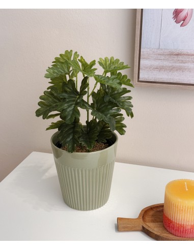 Macetero cerámica rayas Raden