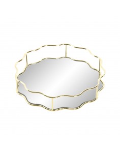 Bandeja metal dorado base... 2