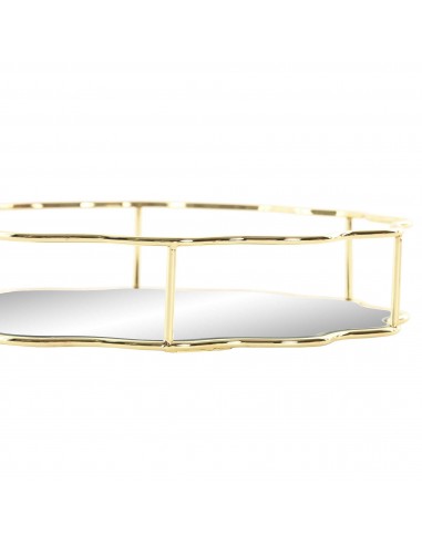 Bandeja metal dorado base espejo Soluna