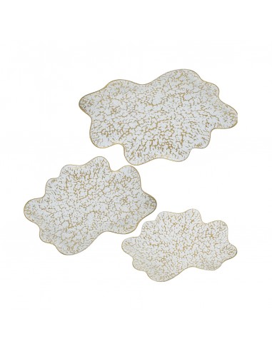 Bandeja decorativa metal blanco y...