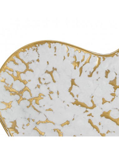 Bandeja decorativa metal blanco y...