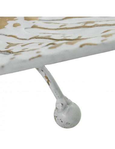 Bandeja decorativa metal blanco y...