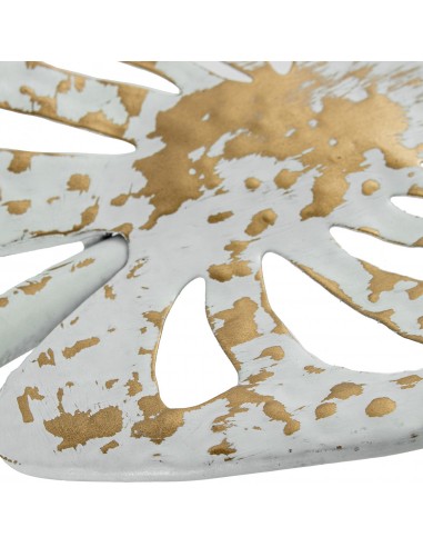 Bandeja decorativa metal blanco y...