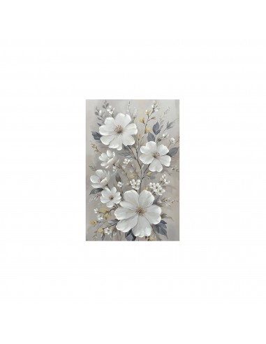 Cuadro lienzo 61x90cm flores blancas...