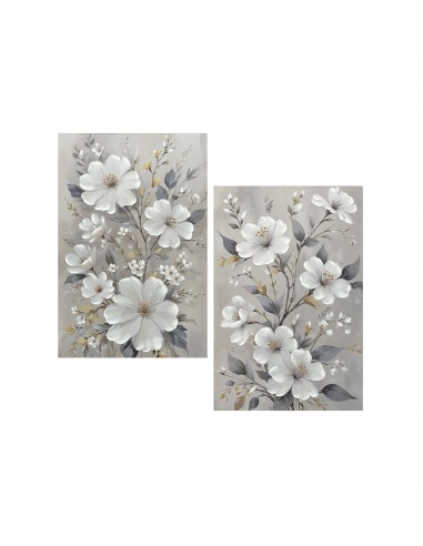 Cuadro lienzo 61x90cm flores blancas...