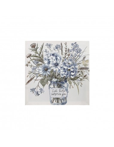 Cuadro lienzo 40x40cm jarrón flores...