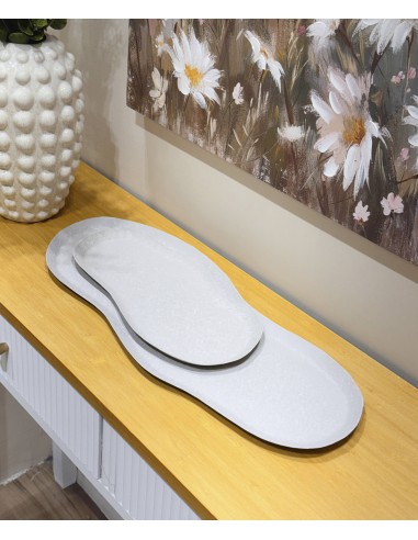 Bandeja decorativa metal mate tono...