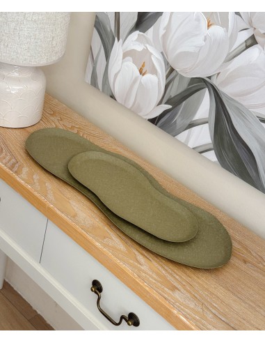 Bandeja decorativa metal mate verde...