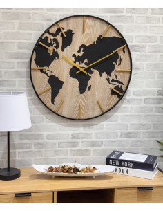 Reloj de pared mapamundi...