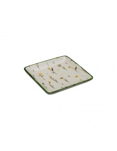 Plato porcelana cuadrado floral Sandi