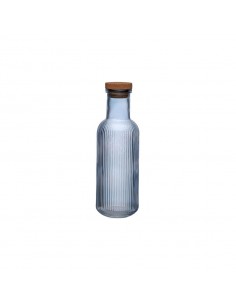 Botella cristal rayas azul... 2