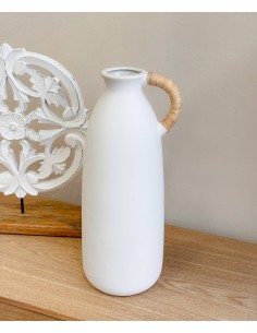 Jarrón cerámica blanco con...
