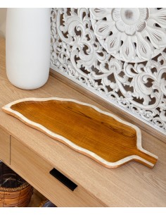 Centro de mesa hoja madera...