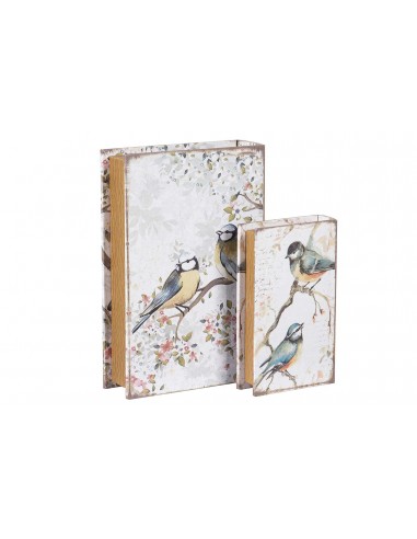 Caja libro decorativo pájaros Lorenz