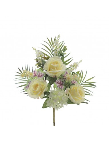 Ramo artificial decorativo palma y rosas