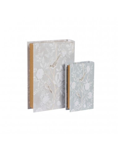 Caja libro decorativo aves y flores...