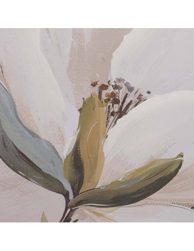 Cuadro lienzo flores blancas 60x60cm...