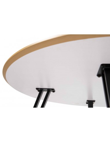 Mesa comedor redonda madera y metal...