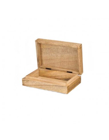 Caja madera grabada rectangular Buda