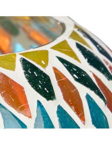 Portavelas cristal ovalado de colores