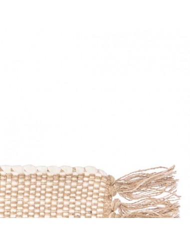 Alfombra beige con flecos 60x90cm
