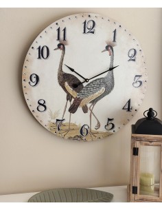 Reloj pared redondo grullas...
