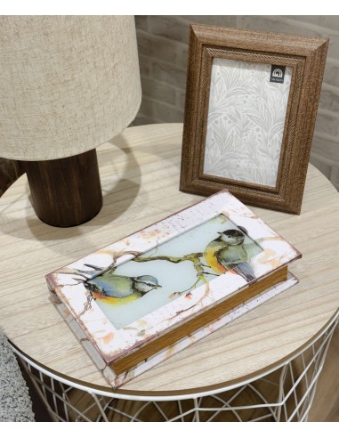 Caja libro decorativo pájaros Lorenz
