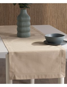 Camino mesa algodón beige 2