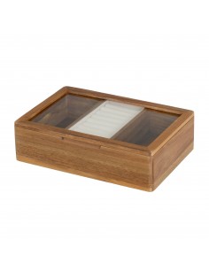 Joyero madera tapa cristal...