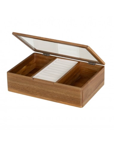 Joyero madera tapa cristal Eidan