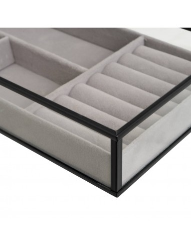 Joyero de cristal y metal con...