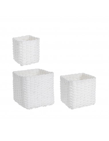 Cesta cuadrada de papel blanco Lemin