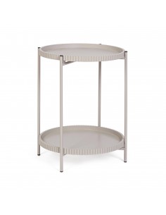 Mesa auxiliar redonda beige... 2