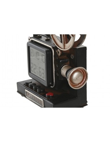 Reloj proyector metal negro Film
