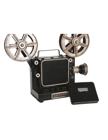 Reloj proyector metal negro Film