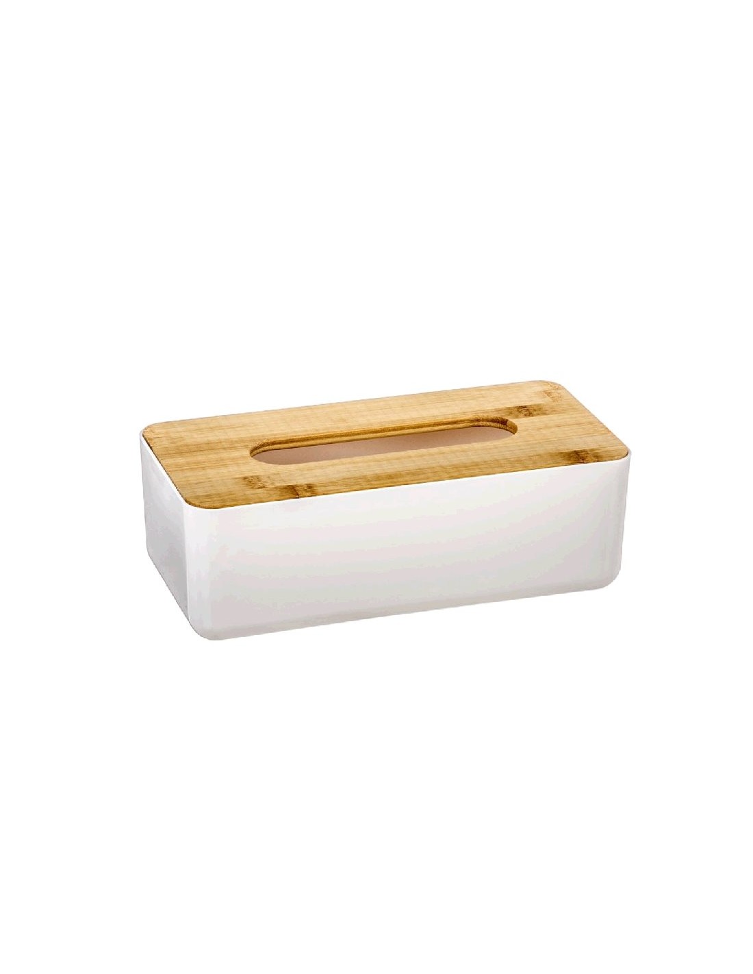 CAJA DISPENSADORA EN MADERA NATURAL PARA PAÑUELOS DE PAPEL CUADRADA