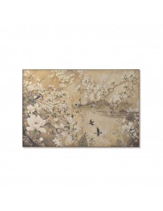 Cuadro lienzo flores y aves...