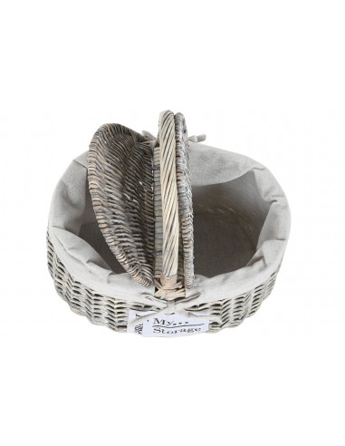 Cesta picnic mimbre blanco envejecido...