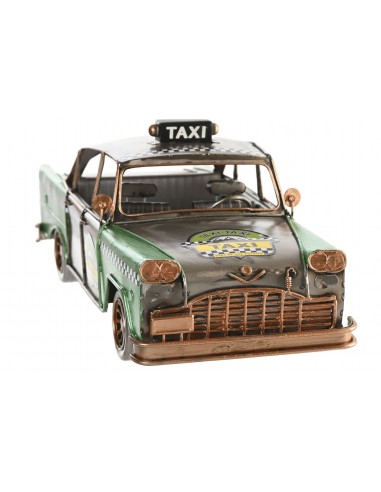 Figura decorativa taxi metal verde Bronx