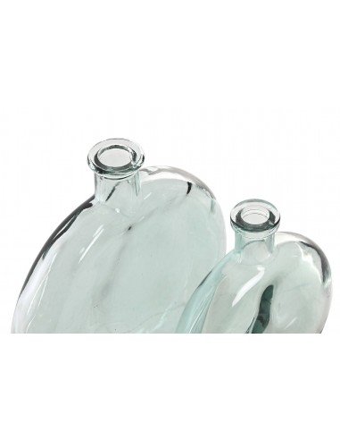 Set 2 jarrones cristal azul Breis