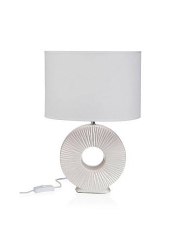 Lámpara de mesa cerámica blanca base...