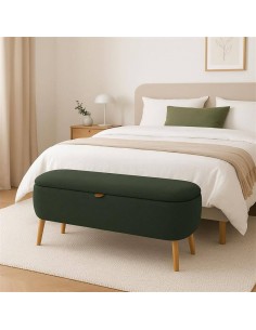 Banqueta pie de cama verde...